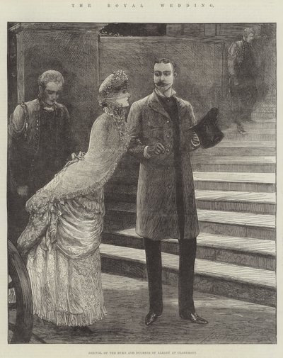 Il matrimonio reale, arrivo del duca e della duchessa di Albany a Claremont da Henry Stephen Ludlow